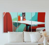 Canvas schilderij woonkamer Retro vintage restaurant