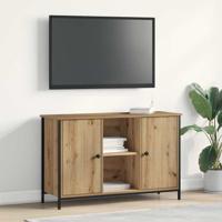 TV-kast artisanaal eikenkleurig 101 x 35 x 65 cm Bewerkt hout