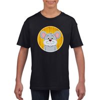 Dieren muis shirt zwart jongens en meisjes