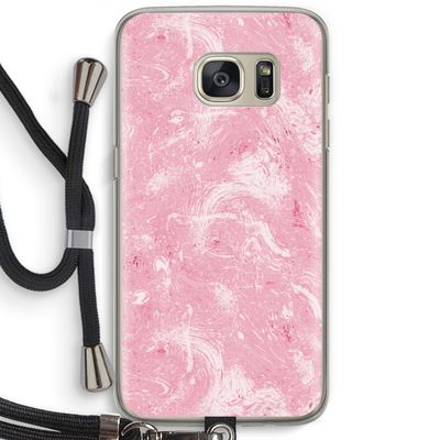 Abstract Painting Pink: Samsung Galaxy S7 Transparant Hoesje met koord