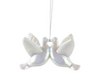 Vogel kunststof L8b6h6 cm wit/iris Decoris - Decoris