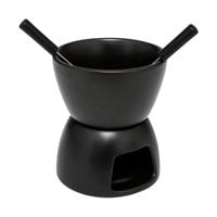 Chocolade of kaas fondue - met 2 vorken - zwart - keramiek - voor 2 personen