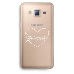 Forever heart pastel: Samsung Galaxy J3 (2016) Transparant Hoesje