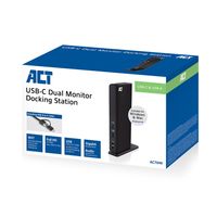 ACT AC7049 notebook dock & poortreplicator Bedraad USB 3.2 Gen 1 (3.1 Gen 1) Type-C Zwart - thumbnail