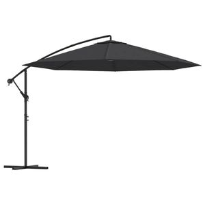 The Living Store Parasol Hangend - Zwart - 350 x 268 cm - UV-beschermend