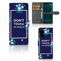 Sony Xperia 5III Portemonnee Hoesje Flowers Blue DTMP