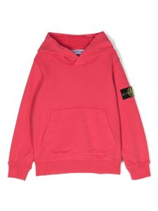 Stone Island Junior hoodie en coton à patch logo - Rose