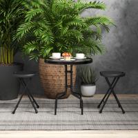 2-delige set Klapstoelen Opvouwbare Stoel met Draaghandvat 150 kg Draagvermogen Voor Keuken Tuin Zwart