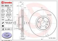 Remschijf BREMBO, Remschijftype: Binnen geventileerd, u.a. für BMW