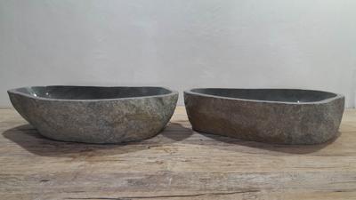 Flussstein Waschbecken Satz RXL250304AB, 61x36x15 cm Flussstein Waschbecken Satz RXL250304AB, 61x36x15 cm