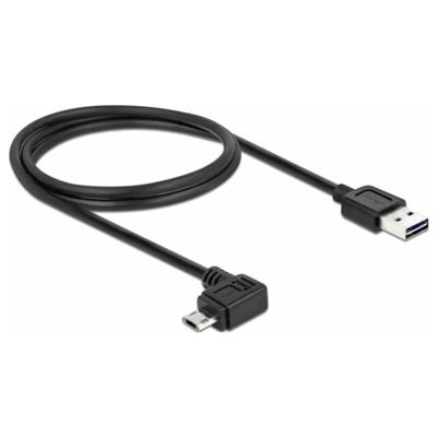 Delock USB-kabel USB 2.0 USB-A stekker, USB-micro-B stekker 1.00 m Zwart Vergulde steekcontacten 83846