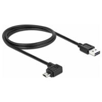 Delock USB-kabel USB 2.0 USB-A stekker, USB-micro-B stekker 1.00 m Zwart Vergulde steekcontacten 83846