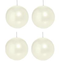 Trend Candles Bolkaars glad - 4x - parelmoer - 7 cm - 16 branduren - ronde kaarsen