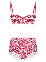 Dolce & Gabbana bikini à imprimé Maiolica - Rouge - thumbnail