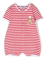 Moschino Kids barboteuse Teddy Bear à rayures - Rouge - thumbnail