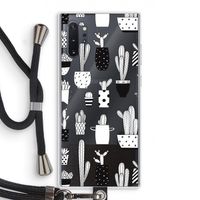 Cactusmotief: Samsung Galaxy Note 10 Plus Transparant Hoesje met koord