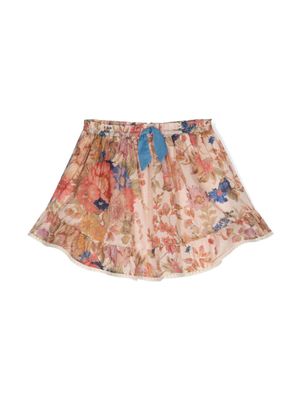 ZIMMERMANN Kids jupe August en coton - Rose