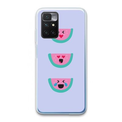 Smiley watermeloen: Xiaomi Redmi 10 Transparant Hoesje