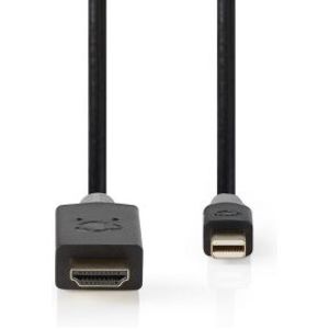 Mini-DisplayPort - HDMI-Kabel | Mini-DisplayPort Male - HDMI Male | 2,0 m | Antraciet