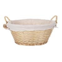 Rieten mand met handvaten - beige riet - 58 x 45 x 32 cm - opbergmand