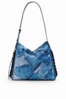 Grote tas met denim patch - BLUE - U