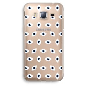 Eyes pattern: Samsung Galaxy J3 (2016) Transparant Hoesje