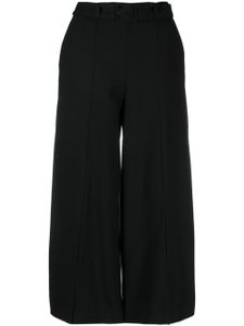 TWINSET pantalon taille-haute à plaque logo - Noir