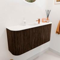 Toiletmeubel Mondiaz Joya | 93.2 cm | Meubelkleur Walnut | Faye wastafel Talc Midden | 1 kraangat Toiletmeubel Mondiaz Joya | 93.2 cm | Meubelkleur Walnut | Faye wastafel Talc Midden | 1 kraangat