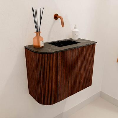 Toiletmeubel Mondiaz Joya Dlux | 51.6 cm | Meubelkleur Ruby | Faye wastafel Lava Wasbak Rechts | Zonder kraangat(en)