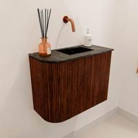 Toiletmeubel Mondiaz Joya Dlux | 51.6 cm | Meubelkleur Ruby | Faye wastafel Lava Wasbak Rechts | Zonder kraangat(en) Toiletmeubel Mondiaz Joya Dlux | 51.6 cm | Meubelkleur Ruby | Faye wastafel Lava Wasbak Rechts | Zonder kraangat(en)