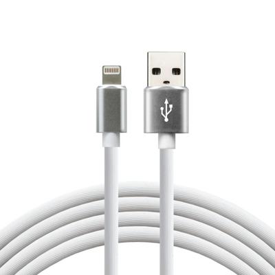 everActive USB Lightning-kabel 1 m - Wit, siliconen, ondersteuning voor snelladen, 2,4A - CBS-1IW