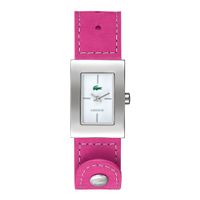 Lacoste horlogeband 2000570 / LC-43-3-14-2207 Leder Roze 18mm + wit stiksel - thumbnail