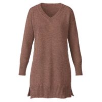 Longpullover met V-hals van bio-scheerwol, noga Maat: 40/42