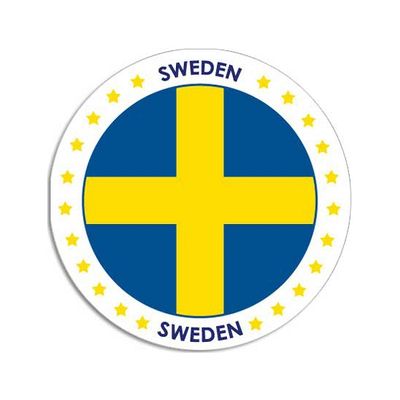 Zweden sticker rond 14,8 cm landen decoratie