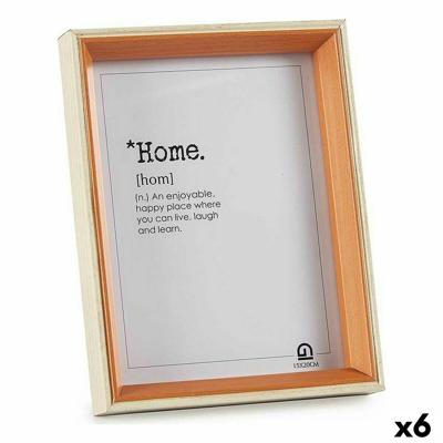 Fotolijsten 17 x 22 x 3 cm Kristal Bruin Wit Hout MDF (6 Stuks)
