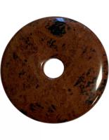 Mahonie Obsidiaan Donut uit Mexico Unieke Edelsteen Sieraad - thumbnail