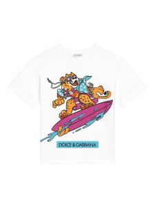 Dolce & Gabbana Kids t-shirt en coton à imprimé graphique - Blanc