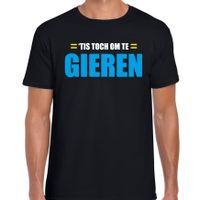 Om te gieren fun tekst t-shirt zwart voor heren