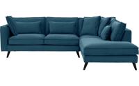 Goossens Bank Suite blauw, stof, 3-zits, elegant chic met ligelement rechts Goossens Bank Suite blauw, stof, 3-zits, elegant chic met ligelement rechts