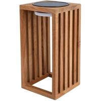 Lanterna solare decorativa - LUMISKY - CHENNAI - H30 cm - Legno massello di teak - LED bianco caldo