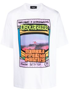 DSQUARED2 t-shirt en coton à imprimé graphique - Blanc