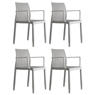 SCAB Chloé Trend Mon Amour Stoel Armleuningen - Set Van 4 - Lichtgrijs