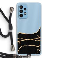 Gouden marmer: Samsung Galaxy A52 Transparant Hoesje met koord