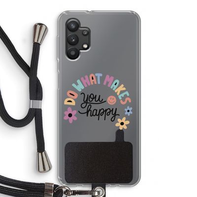 Happy days: Samsung Galaxy A32 5G Transparant Hoesje met koord