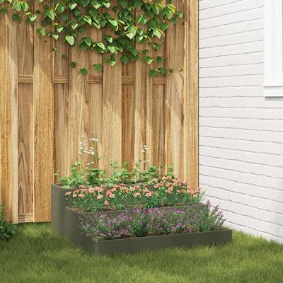 Tuin Bloempot Olijfgroen 90 x 90 x 35 cm Staal
