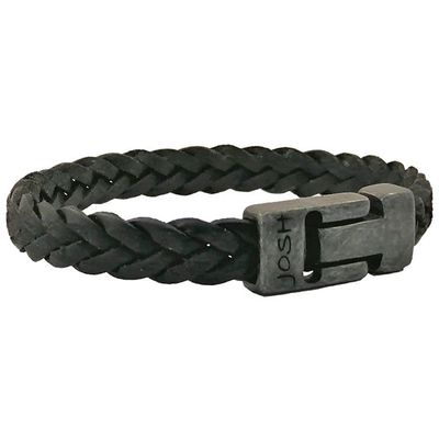 JOSH 24831-BRA-VB-BR Armband Vintage Black leder bruin 11 mm