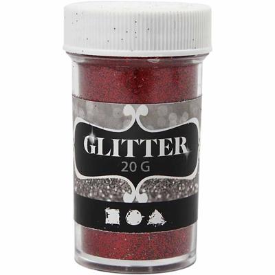 Creativ Company Glitter, rood, 20 gr/ 1 doosje