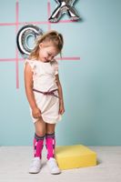 Bampidano Meisjes jurk met ruffels - multi color melee Bampidano Meisjes jurk met ruffels - multi color melee