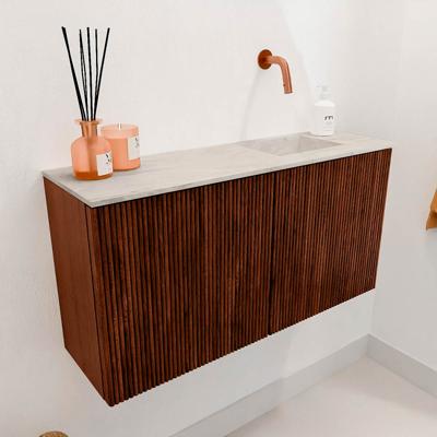 Toiletmeubel Mondiaz Joya Dlux | 80 cm | Meubelkleur Ruby | Faye wastafel Ostra Wasbak Rechts | Zonder kraangat(en)