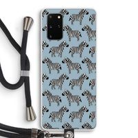 Zebra: Samsung Galaxy S20 Plus Transparant Hoesje met koord
